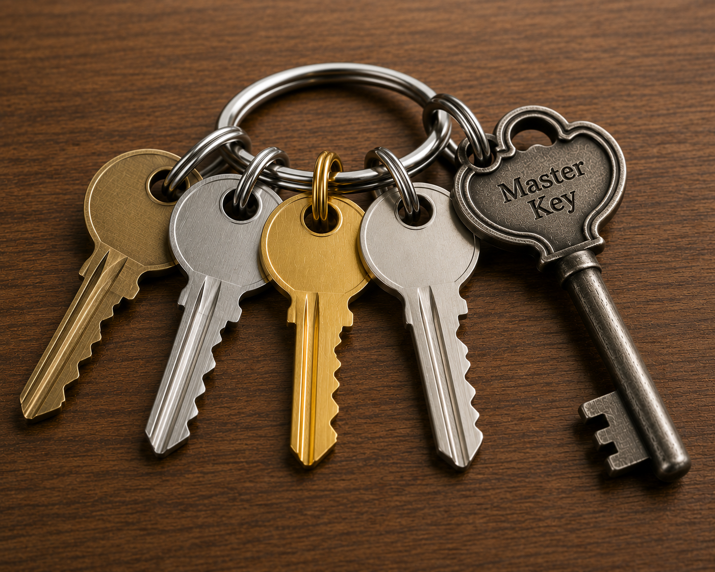 The Unlocked keyring: Brass, Silver, Gold, Platinum and the Master Key